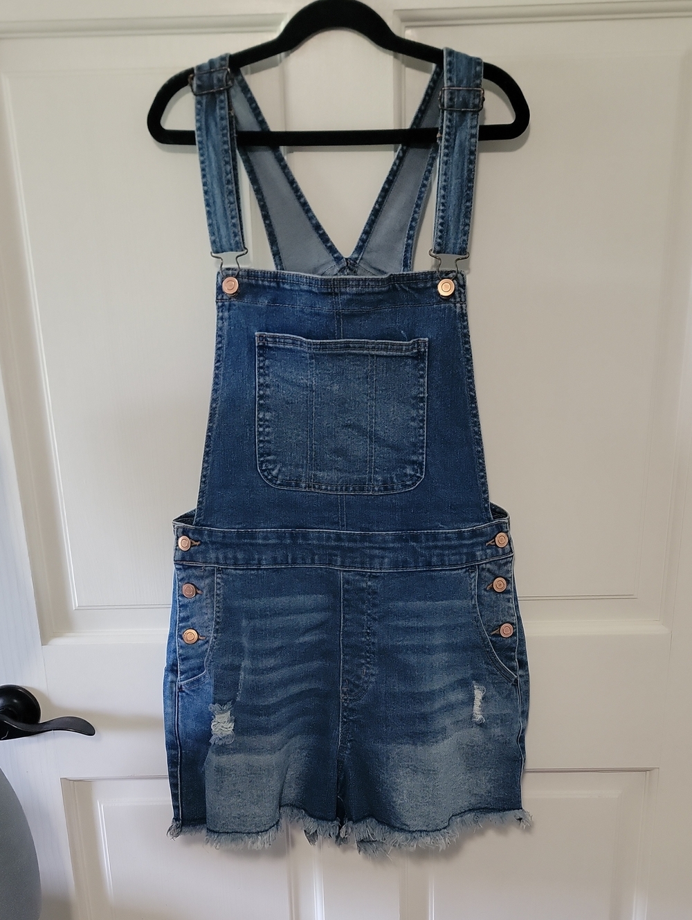 Denim Short Overalls - Blue